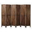 6 Panel Room Divider Privacy Screen Separator Stand Wooden Partition Folding Portable Charcoal
