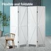 4 Panel Room Divider Screen Privacy Separator Partition Stand Wooden Folding Portable White