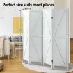 4 Panel Room Divider Screen Privacy Separator Partition Stand Wooden Folding Portable White