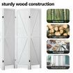 4 Panel Room Divider Screen Privacy Separator Partition Stand Wooden Folding Portable White