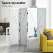 4 Panel Room Divider Screen Privacy Separator Partition Stand Wooden Folding Portable White