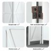 4 Panel Room Divider Screen Privacy Separator Partition Stand Wooden Folding Portable White