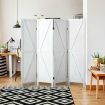 4 Panel Room Divider Screen Privacy Separator Partition Stand Wooden Folding Portable White