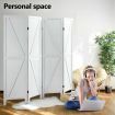 4 Panel Room Divider Screen Privacy Separator Partition Stand Wooden Folding Portable White