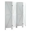 4 Panel Room Divider Screen Privacy Separator Partition Stand Wooden Folding Portable White
