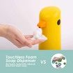 Automatic Foaming Soap Dispenser Yellow Duck Cartoon Touchless Infrared Sensor Battery Powered