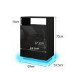 Bedside Table End Nightstand Wooden LED with 3 Drawers Open Shelf High Gloss Front Black