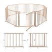 Kidbot Wooden Playpen Kids Activity Centre Foldable Fence Outdoor Playard 8 Panel