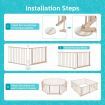 Kidbot Wooden Playpen Kids Activity Centre Foldable Fence Outdoor Playard 8 Panel