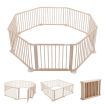 Kidbot Wooden Playpen Kids Activity Centre Foldable Fence Outdoor Playard 8 Panel