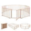 Kidbot Wooden Playpen Foldable Fence Kids Activity Centre Outdoor Playard 10 Panel