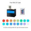 Black Bedside Table LED Lighted Storage Cabinet Bedroom Nightstand High Gloss Front