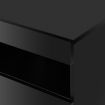 Black Bedside Table LED Lighted Storage Cabinet Bedroom Nightstand High Gloss Front