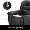 2 Seater Recliner Chair Lounge Sofa Black Leather Armchair Loveseat Home Living Room with Cup Holders