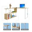 Rotating Computer Desk L Shape Study Table Workstation Office Furniture Oak