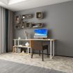 Rotating Computer Desk L Shape Study Table Workstation Office Furniture Oak