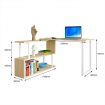 Rotating Computer Desk L Shape Study Table Workstation Office Furniture Oak