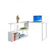 L Shape Computer Desk Rotating Study Table Workstation Office Furniture White