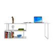 L Shape Computer Desk Rotating Study Table Workstation Office Furniture White