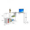 L Shape Computer Desk Rotating Study Table Workstation Office Furniture White