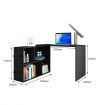 L Shape Computer Desk Rotating Study Table Workstation Modern Office Furniture Black