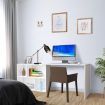 Rotating Computer Desk L Shape Study Table Workstation Modern Office Furniture White