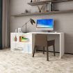 Rotating Computer Desk L Shape Study Table Workstation Modern Office Furniture White