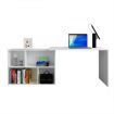 Rotating Computer Desk L Shape Study Table Workstation Modern Office Furniture White