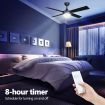 52 Inch Ceiling Fan Electric Modern Cooling with LED Lights Remote Control 4 Blades 3 Speed Timer Black