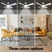 52 Inch Modern Ceiling Fan with LED Light Remote Control 4 Blades 3 Speed Timer White