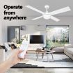 52 Inch Modern Ceiling Fan with LED Light Remote Control 4 Blades 3 Speed Timer White