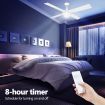 52 Inch Modern Ceiling Fan with LED Light Remote Control 4 Blades 3 Speed Timer White