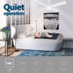 52 Inch Modern Ceiling Fan with LED Light Remote Control 4 Blades 3 Speed Timer White