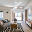 52 Inch Modern Ceiling Fan with LED Light Remote Control 4 Blades 3 Speed Timer White
