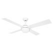 52 Inch Modern Ceiling Fan with LED Light Remote Control 4 Blades 3 Speed Timer White