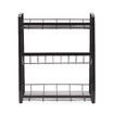 3 Tier Black Metal Spice Rack Organizer for Cabinet, Countertop, Kitchen Storage and Supplies