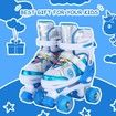 SizeS Kids Roller Skates Adjustable 4 Sizes 4 Light Up Wheels For Size26-33 Col.Blue