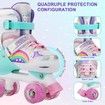 SizeM Kids Teens Roller Skates Adjustable 4 Sizes 4 Light Up Wheels For Size33-37 Col.Pink