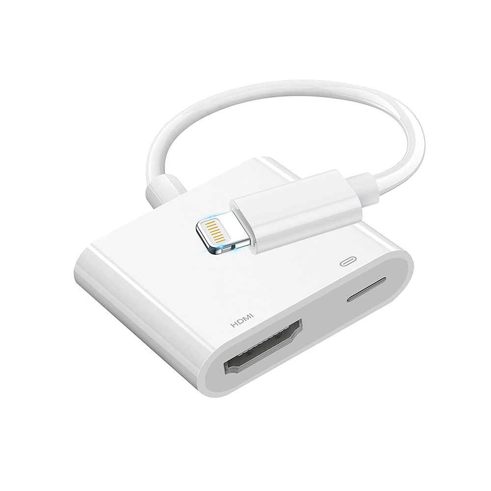 Lightning to HDMI Adapter,1080P Digital Sync Screen Converter AV Adapter Charging Port for iPhone/iPad 1080P HDMI Converter for HD TV/Projector/Monitor,Support All iOS - White