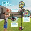 Kids 3 IN 1 Basketball Hoop Dart Board Ring Toss Activity Centre Play Equipment