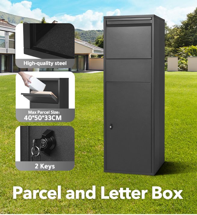 Letterbox Freestanding Parcel Mailbox Weatherproof Postbox Delivery ...