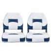 OGL 2 x All-weather Foldable Fishing Boat Seats Marine Collapsible Rotary Chairs Blue