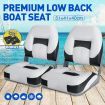OGL 2 x Swivel Folding Fishing Boat Seats All-weather Marine Collapsible Swivel Chairs White