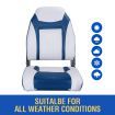OGL 2 x All-weather Collapsible Marine Boat Seats Fishing Foldable Swivel Chairs Blue