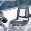 OGL 2 x Folding Fishing Boat Seats All-weather Marine Collapsible Swivel Chairs Grey