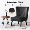 Velvet Accent Chair Armless Dining Chair Lounge Chair Upholstered Leisure Chair Black