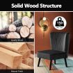 Velvet Accent Chair Armless Dining Chair Lounge Chair Upholstered Leisure Chair Black
