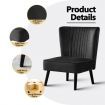 Velvet Accent Chair Armless Dining Chair Lounge Chair Upholstered Leisure Chair Black
