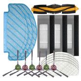 Replacement kit for ECOVACS DEEBOT OZMO T8 AIVI T8MAX vacuum cleaner 1 main brush, 6 side brush, 3 filters, 3 mop cloth,5 disposable mops