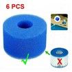 6Pcs for Intex Pure Spa Reusable Washable Foam Hot Tub Filter Cartridge S1 Type Foam Filter Sponge Reusable